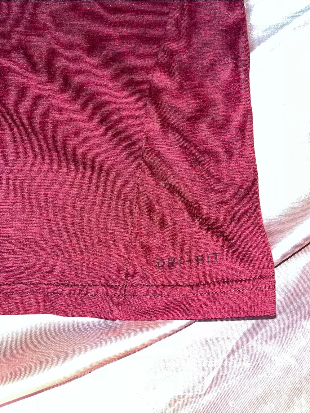 Nike Maroon Short Sleeve Dri-FIT Tee with Large Swoosh